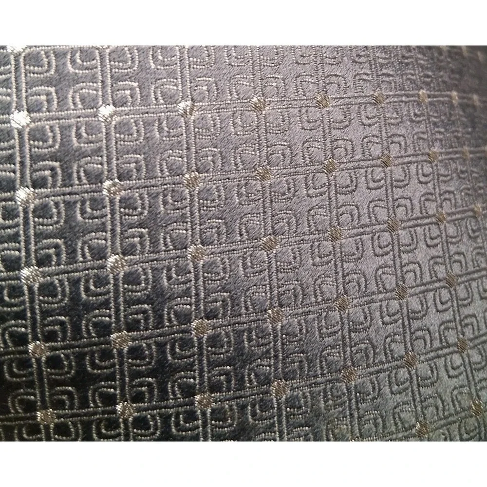 Ermenegildo Zegna Tie Geo Silk Blend Black Gray Silver Sparkle Dots  60x3.75